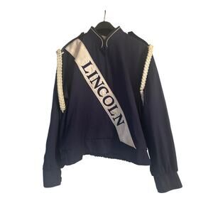 Vintage Lincoln Band Uniform Top Dark Blue Machine Washable Size 2X